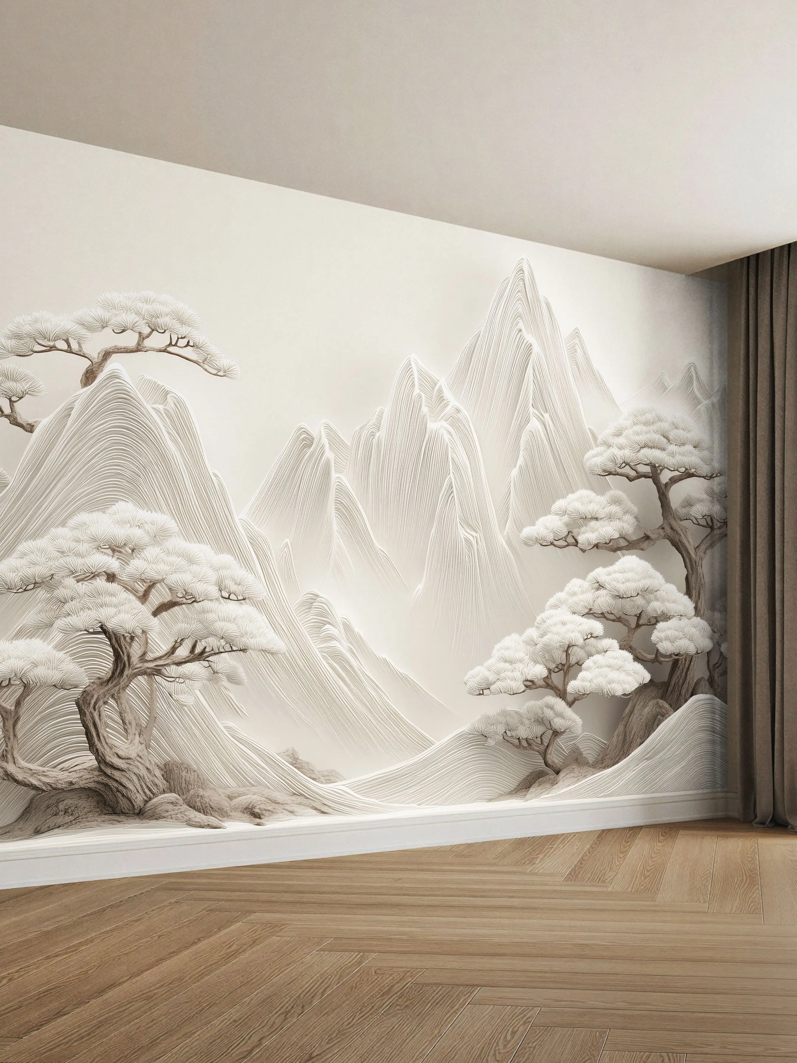 Японский пейзаж, 3D-барельеф