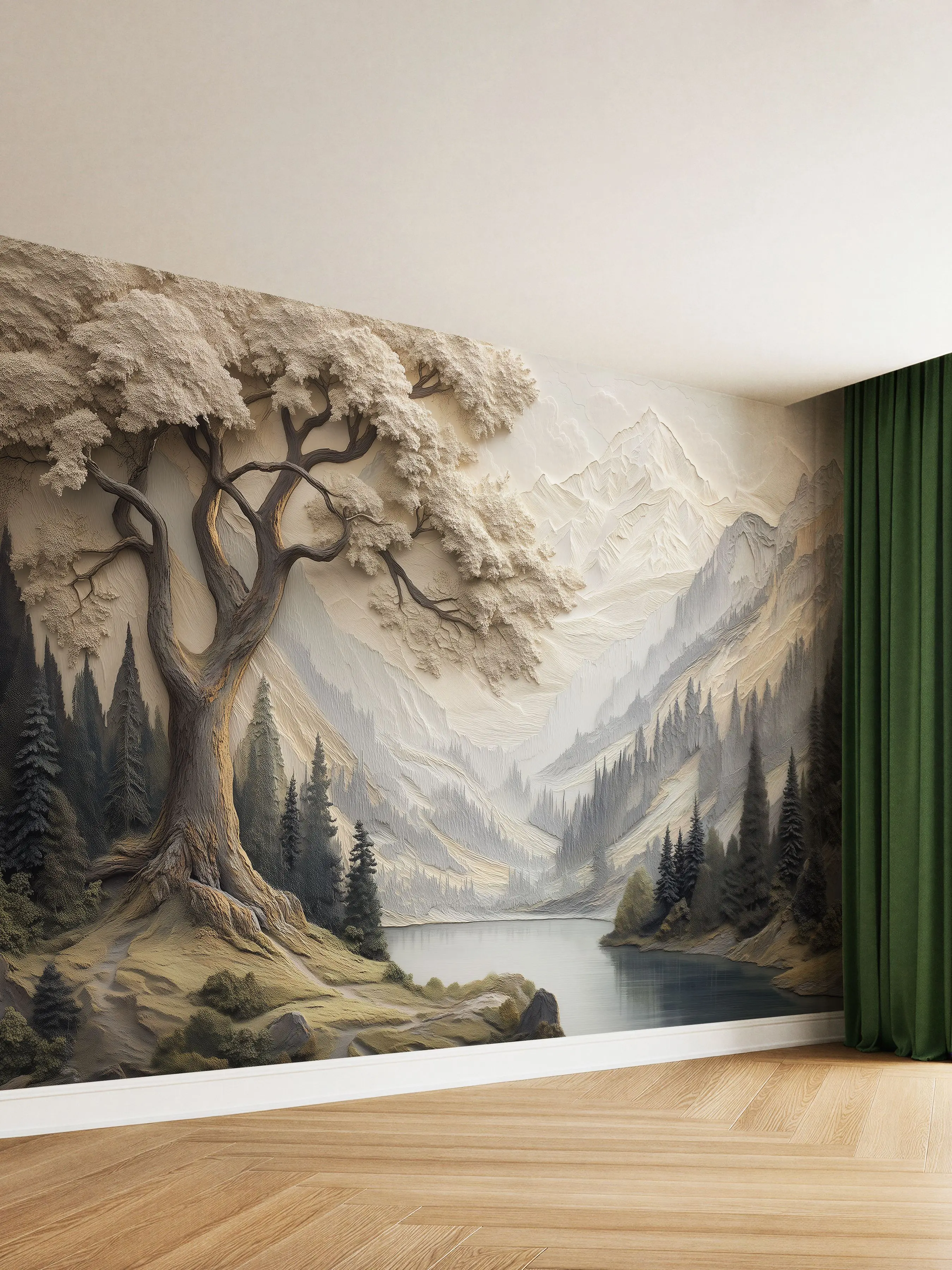 Горный пейзаж, 3D-барельеф