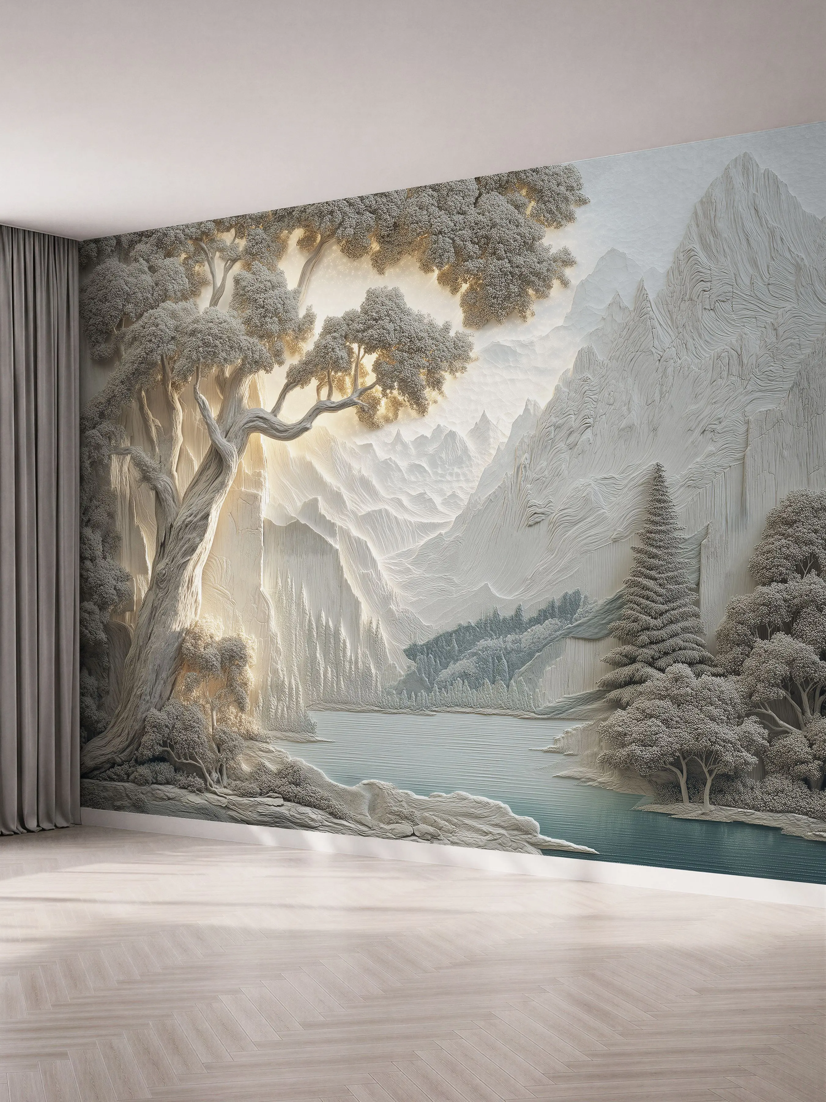 Горный пейзаж, 3D-барельеф