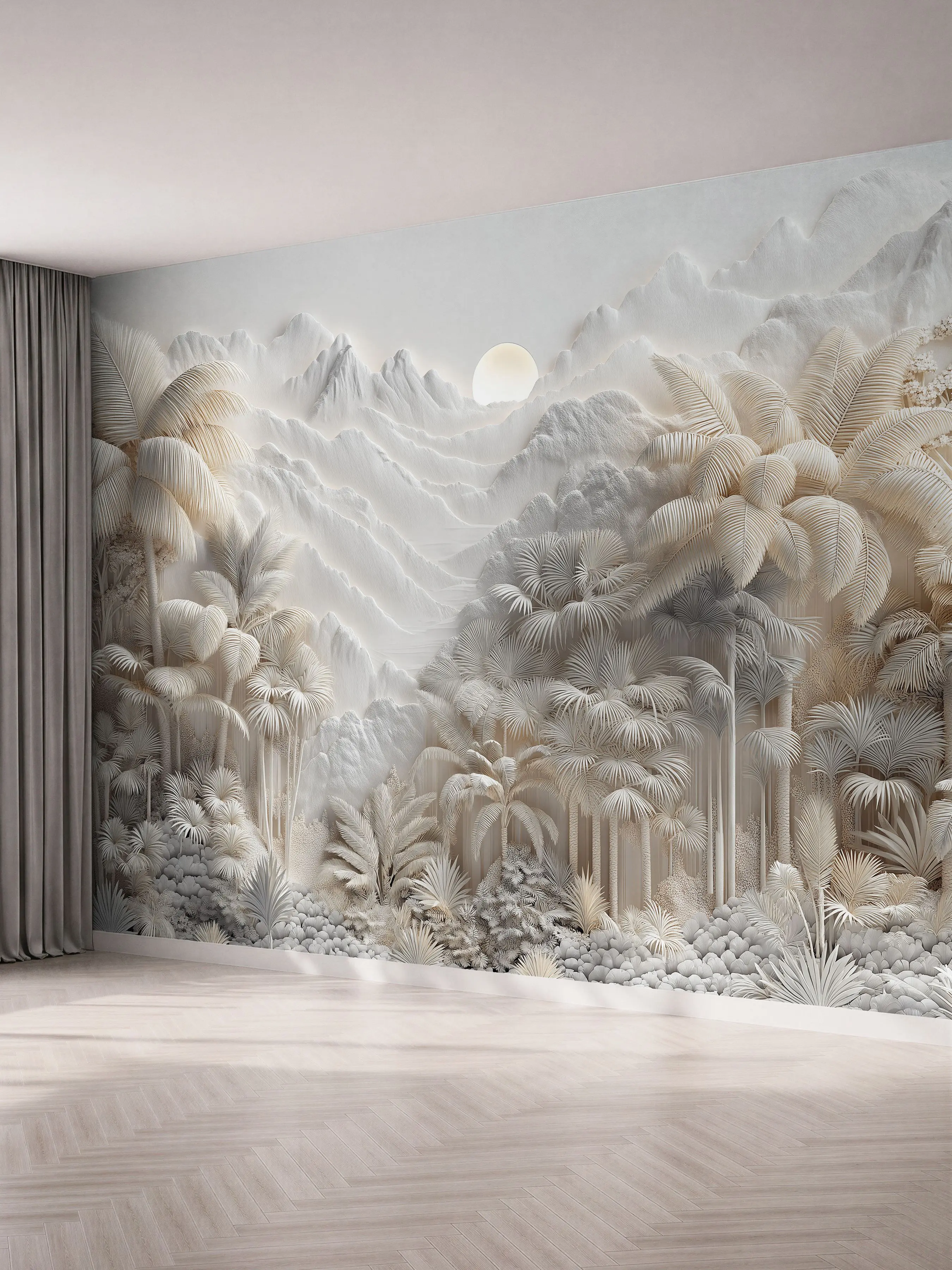Тропический пейзаж, 3D-барельеф