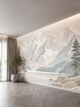 Горный пейзаж, 3D-барельеф