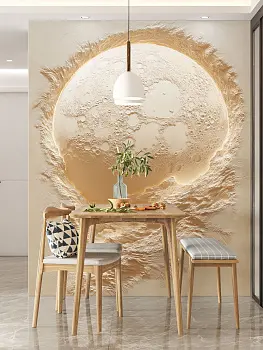 Луна, 3D-барельеф с подсветкой