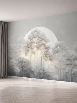 Закат в лесу, 3D-барельеф