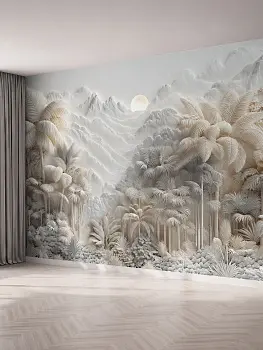 Тропический пейзаж, 3D-барельеф