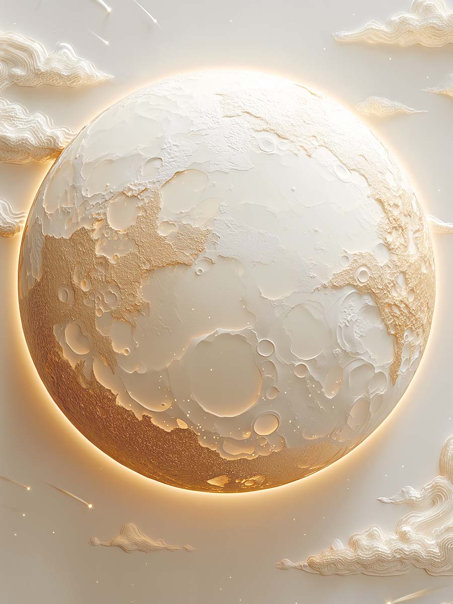 Луна, 3D-барельеф с подсветкой