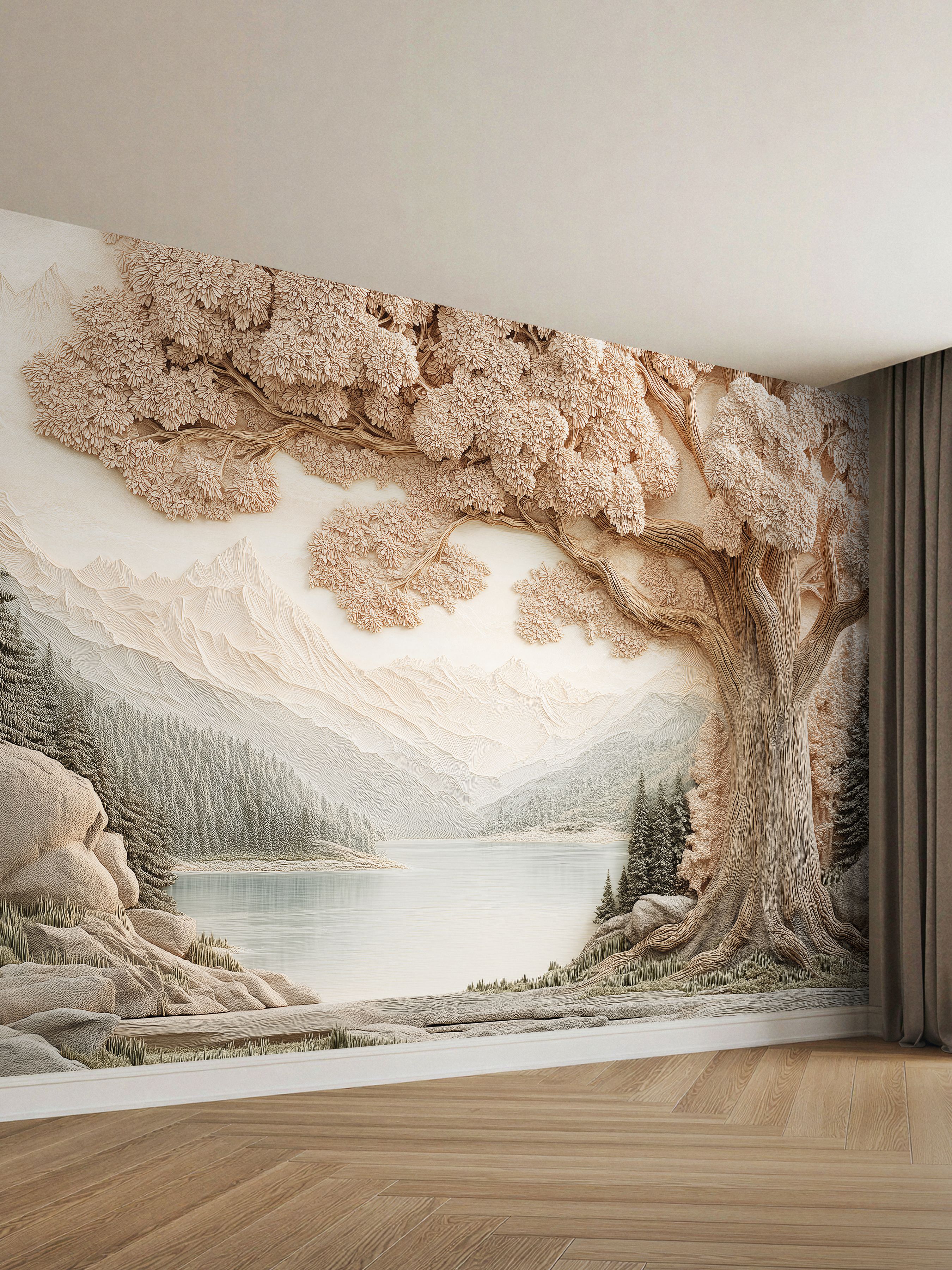 Горный пейзаж, 3D-барельеф
