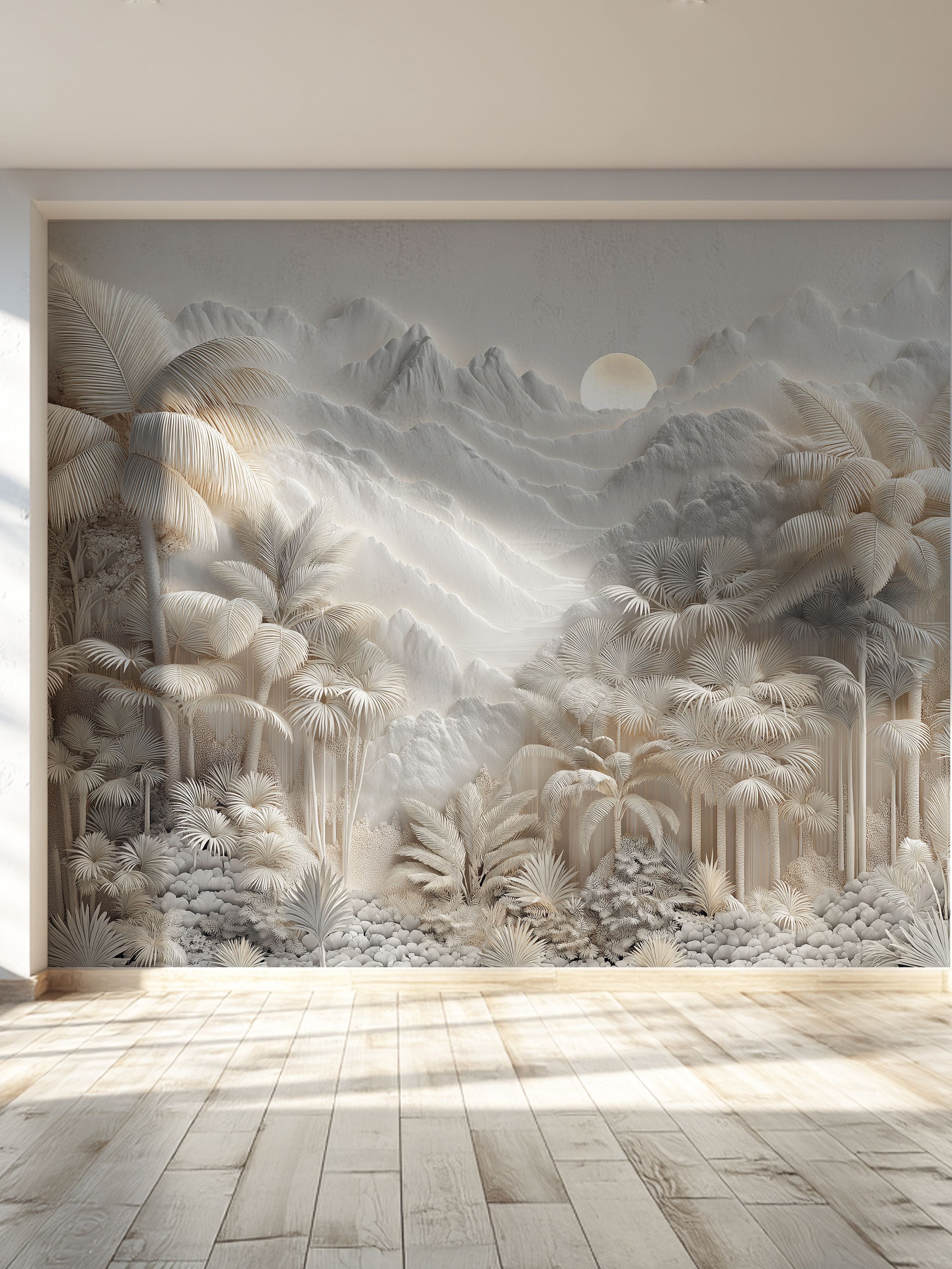 Тропический пейзаж, 3D-барельеф