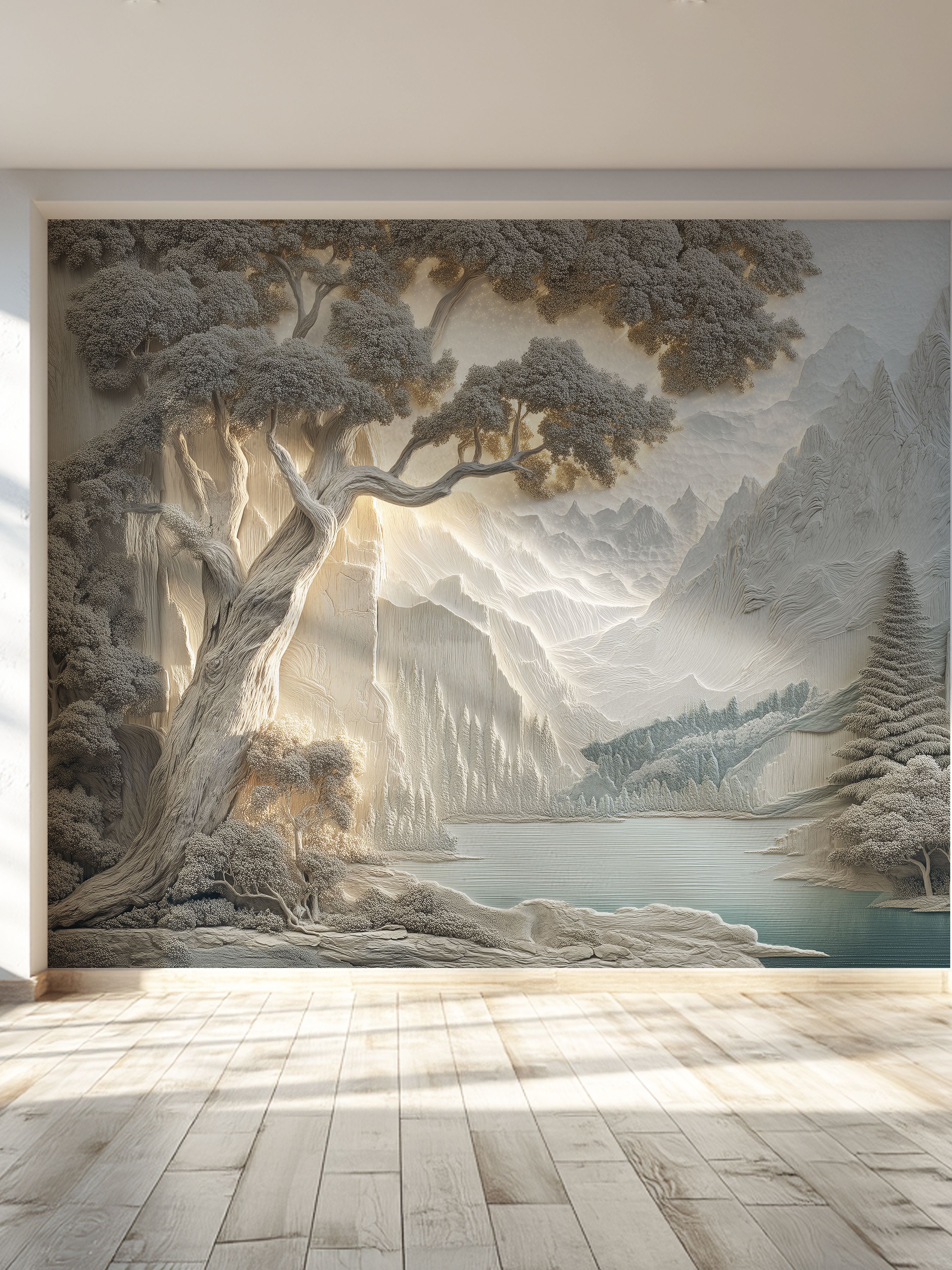Горный пейзаж, 3D-барельеф