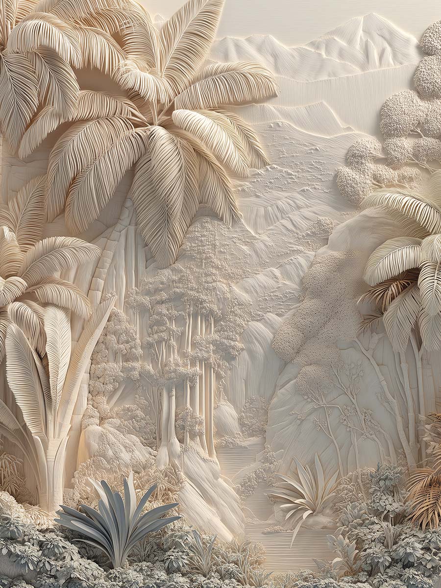 Тропический пейзаж, 3D-барельеф