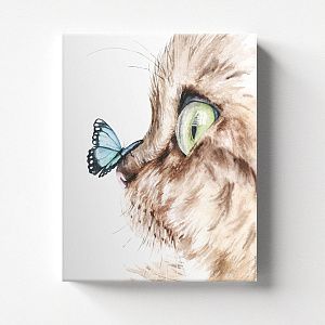 Котенок и бабочка