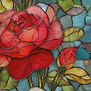 Витражные розы