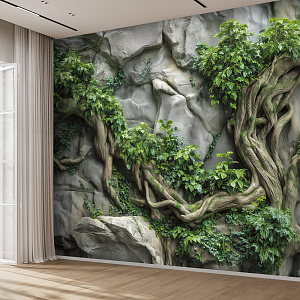 Скала с растениями