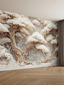 Деревья, 3D-барельеф