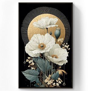 Цветы на черном фоне