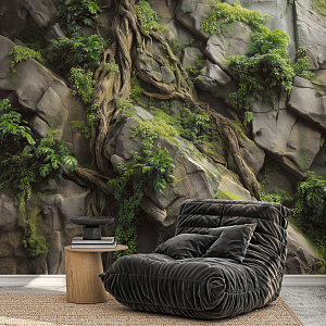 Скала с растениями