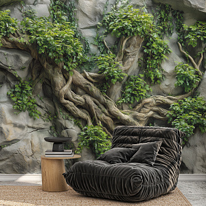 Скала с растениями