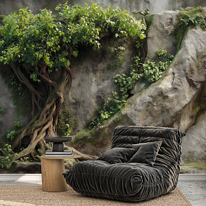 Скала с растениями