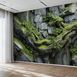 Скала с растениями