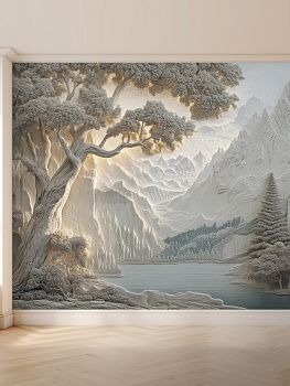 Горный пейзаж, 3D-барельеф