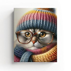 Кот в зимней шапке