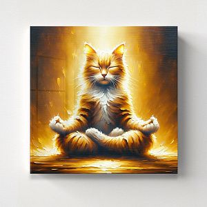 Кот медитирует