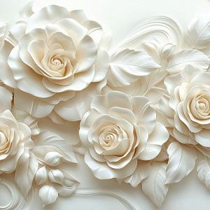 Розовые розы барельеф