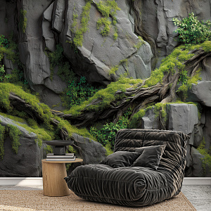 Скала с растениями