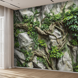 Скала с растениями