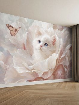 Розовый котенок