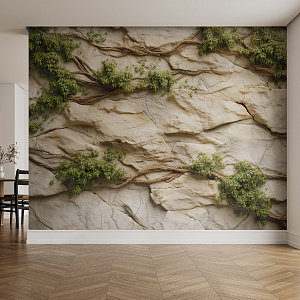 Скала с растениями