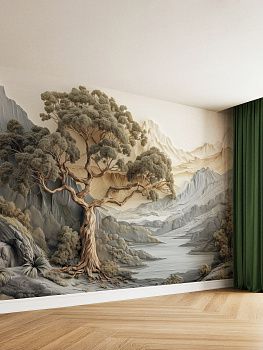 Горный пейзаж, 3D-барельеф