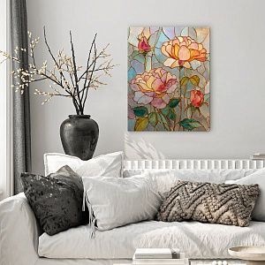 Витражные цветы