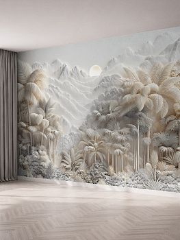 Тропический пейзаж, 3D-барельеф