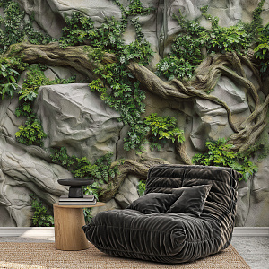 Скала с растениями