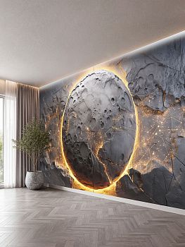 Луна, 3D-барельеф с подсветкой